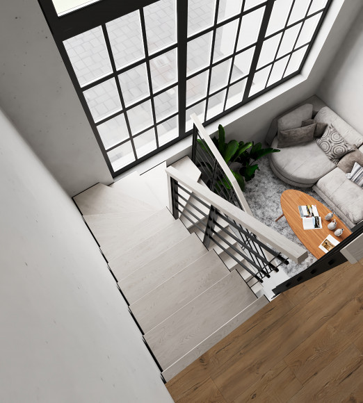 Лестница в дом 10 прямых ступеней и 6 забежных.Разворот на 180 гр.Ширина 800мм.