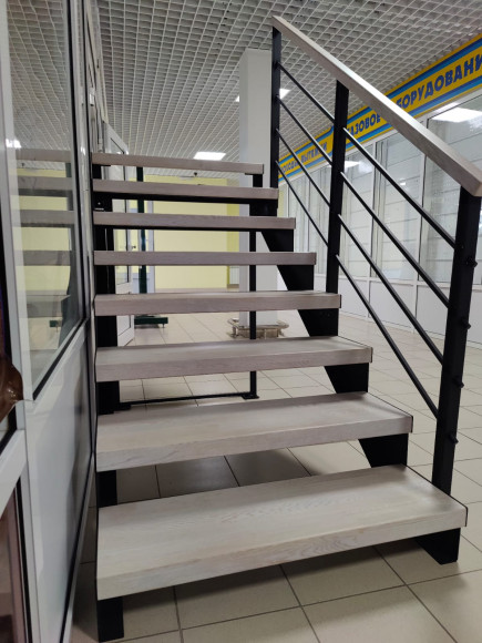 Лестница в дом, 10 прямых ступеней.Ширина 80 см.