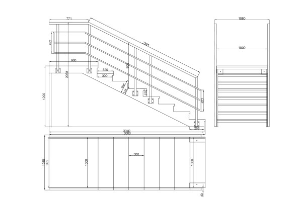 Лестница-крыльцо с площадкой ,8 ступеней,без ДПК,без перил. Ширина 1 м.Высота 1,2 м.