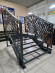 Лестница входная -каркас под ступени из ДПК или ППК ,перила "лазерная резка"с двух сторон.Ширина 1 м. Высота 45 см. 3 ступени с площадкой.   
