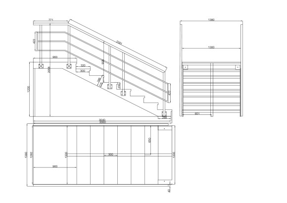 Лестница-крыльцо с площадкой ,8 ступеней,без ДПК,без перил. Ширина 1,3 м.Высота 1,2 м.