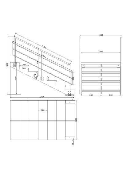 Лестница-крыльцо 7 ступеней с ДПК, ограждение с одной стороны . Ширина 1,3 метра ,высота 1,05 метра.
