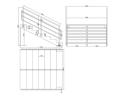 Лестница-крыльцо 7 ступеней с ДПК, ограждения с двух сторон.Ширина 2 метра ,высота 1,05 метра. 
